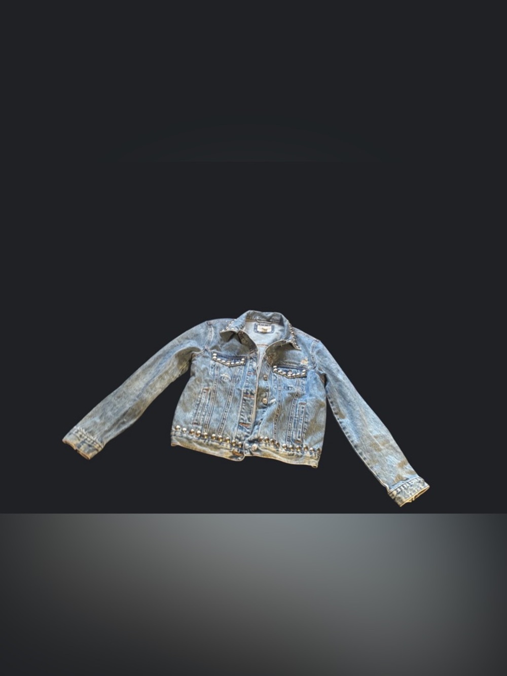 Forever 21 Light Wash Studded Denim Jacket